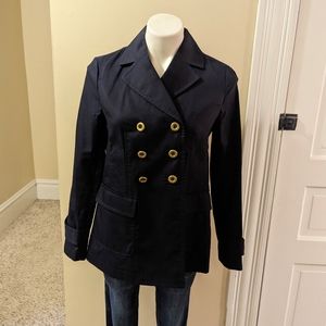 Banana Republic navy blue slightly cropped trench coat size XS